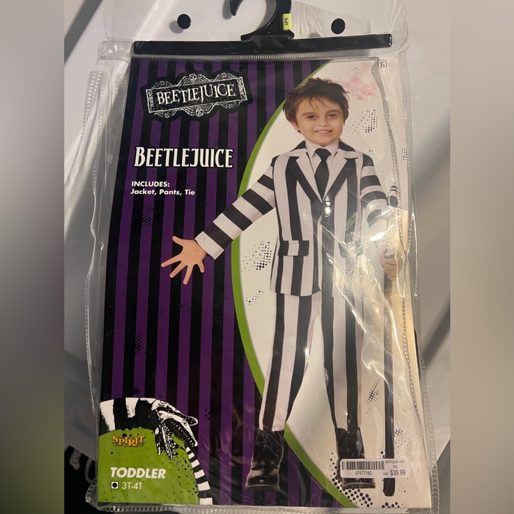 Toddler, Beetlejuice Halloween costume.